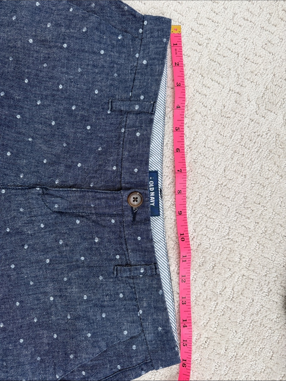 Old Navy Navy Blue Dot Linen-Blend Shorts - Picture 9 of 9